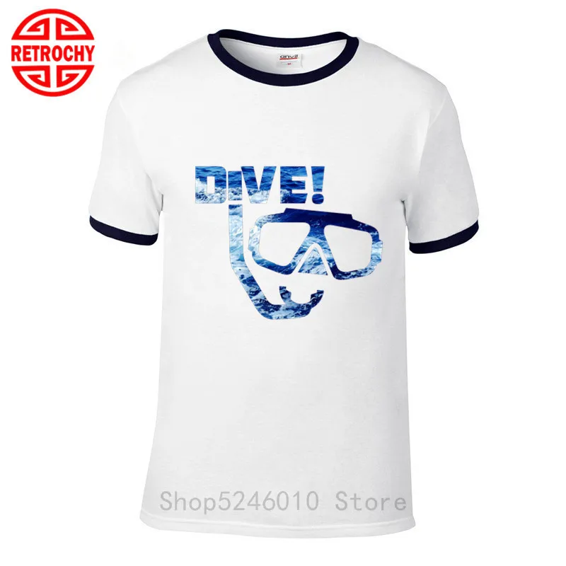 Футболка с коротким рукавом и забавными очками для дайвинга | Мужская одежда