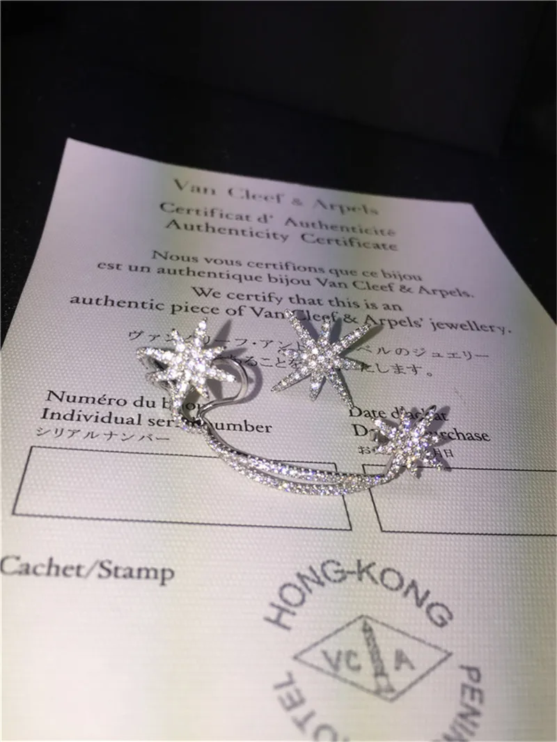 Брендовые серьги-гвоздики со стразами Star Lab Настоящее серебро 925 пробы ювелирные