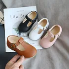 Детская обувь, детская кожаная обувь с Т-образным ремешком для девочек и мальчиков, нескользящая детская обувь, весна-осень 2022