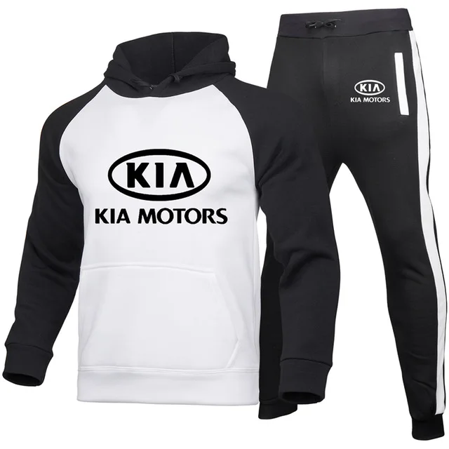 

2020 NEW Fashion Spring Autumn Men's Hoodie KIA Motors Casual Colorblock High Quality Cotton Men's Jackets Sportswear Suit