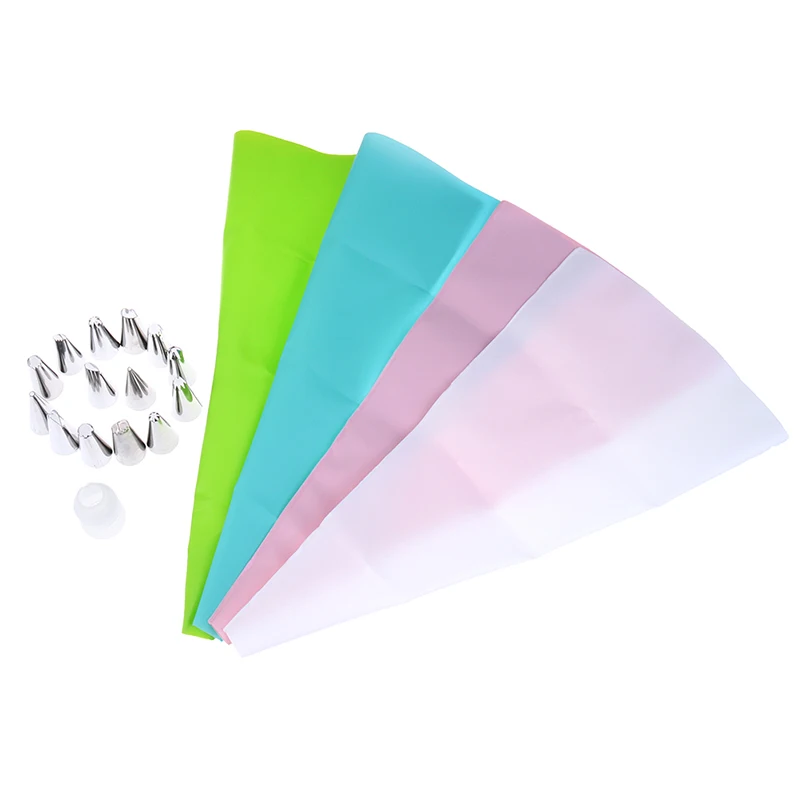 

16Pcs/Set Reusable Icing Piping Nozzles Set Pastry Bag Scraper Flower Cream Tips Converter Baking Cup DIY Cake Decorating Tools