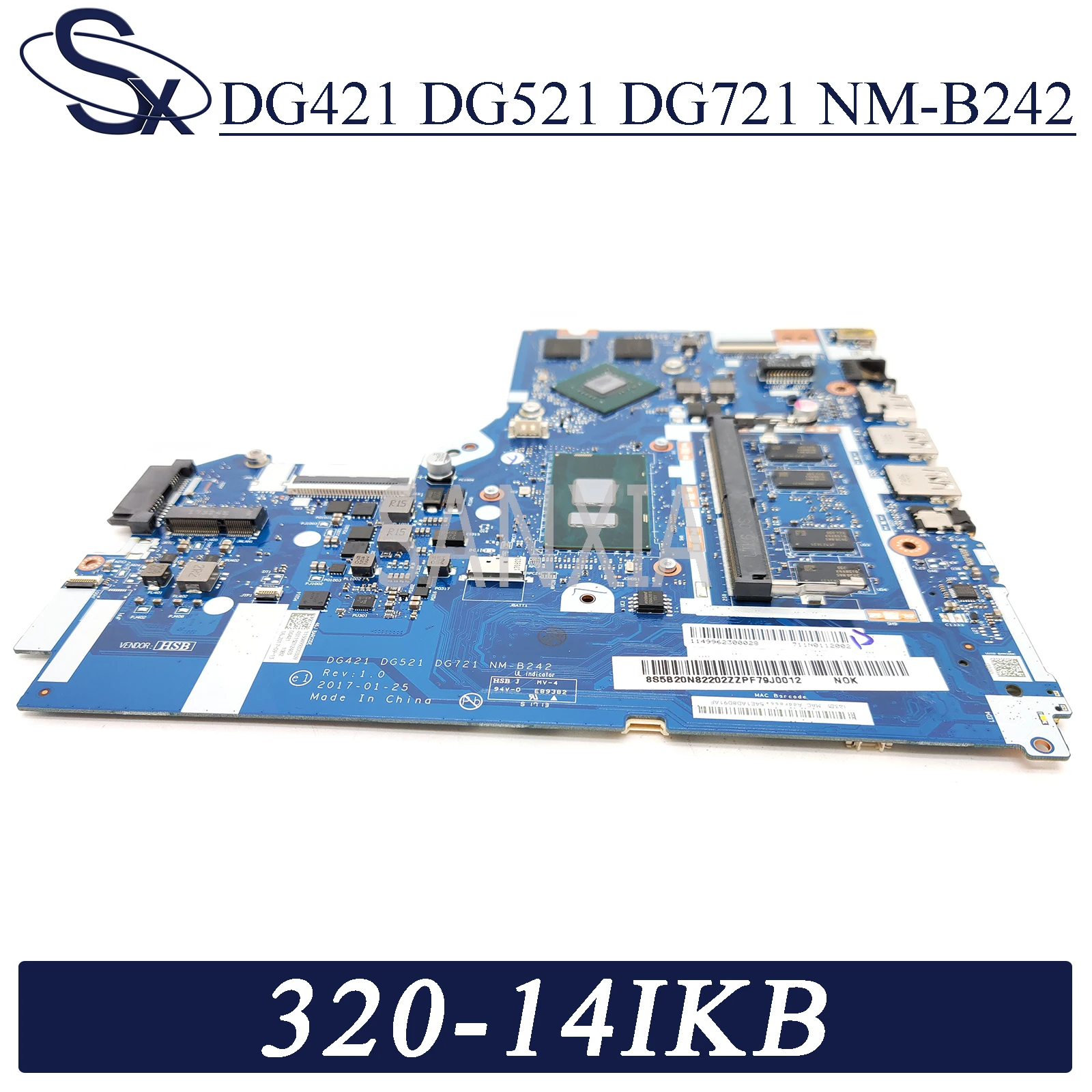 kefu nm b242 laptop motherboard for lenovo ideapad 320 14ikb 14 inch original mainboard 4gb ram i7 7500u gt920mx free global shipping