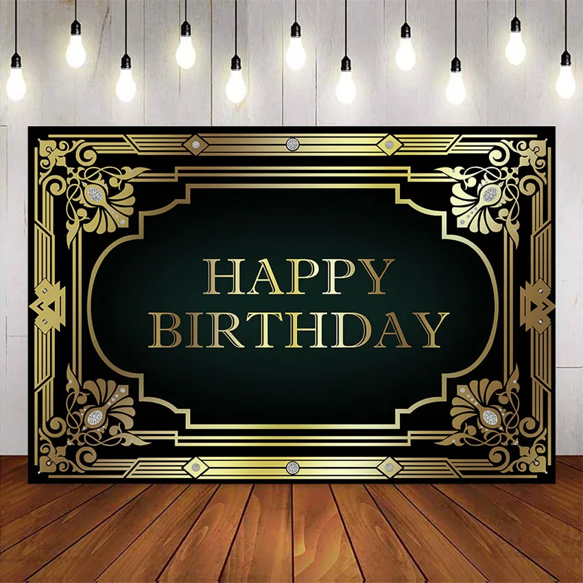 В Великий Гэтсби с золотым блеском фон днем рождения тема вечерние украшения