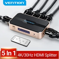 vention hdmi splitter 5 in 1 out 4k30hz hdmi 5x1 3x1 adapter for xbox 360 tv mi box switch ps5 ps4 3 in 1 out hdmi 1 4 switcher