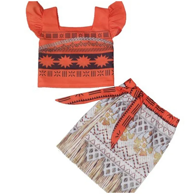 

2021 Girls Moana Cosplay Costume for Kids Vaiana Princess Dress Clothes for Halloween Costumes for girls baby Girl party dresses