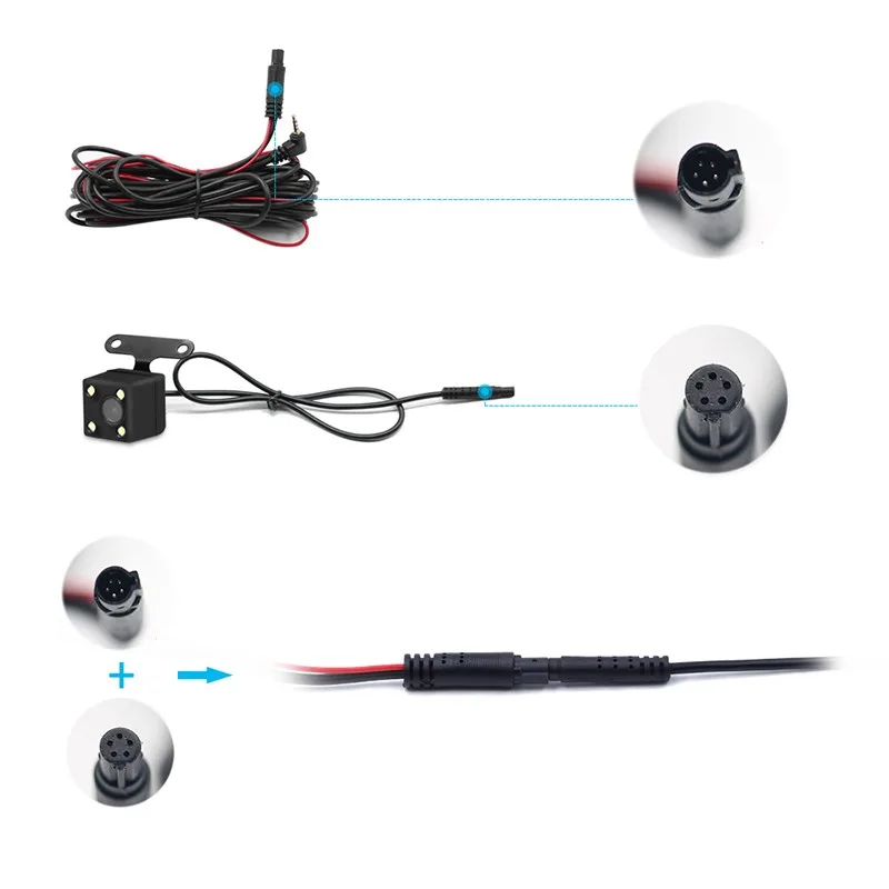 Автомобильная камера заднего вида 5 контактов 4 светодиода угол обзора 170