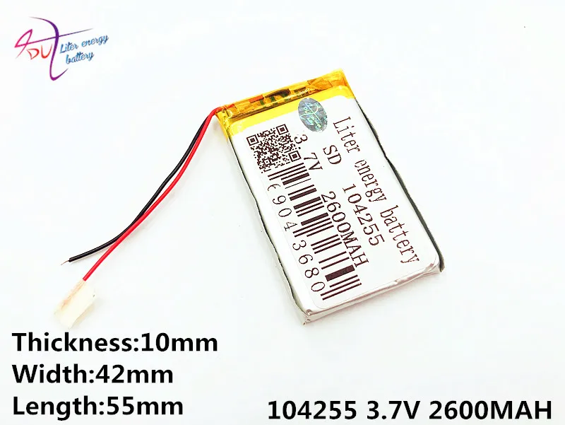 3 7 V 2600 mAH 104255 PLIB полимерный литий ионный/литий ионный аккумулятор для GPS mp3 mp4 mp5 dvd