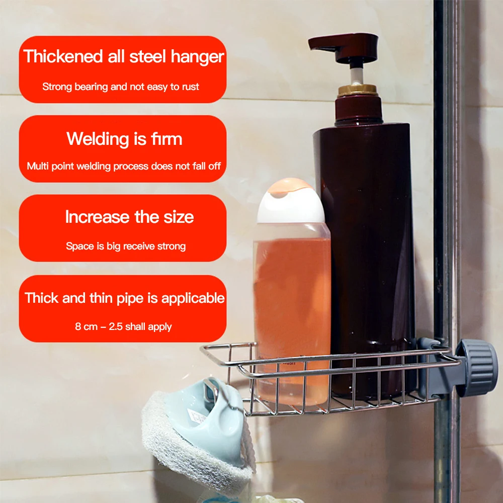 

Kitchen Faucet Storage Rack Stainless Steel Adjustable Sink Rag Sponge Draining Rack Bathroom Soap Holders Organizer Shelf