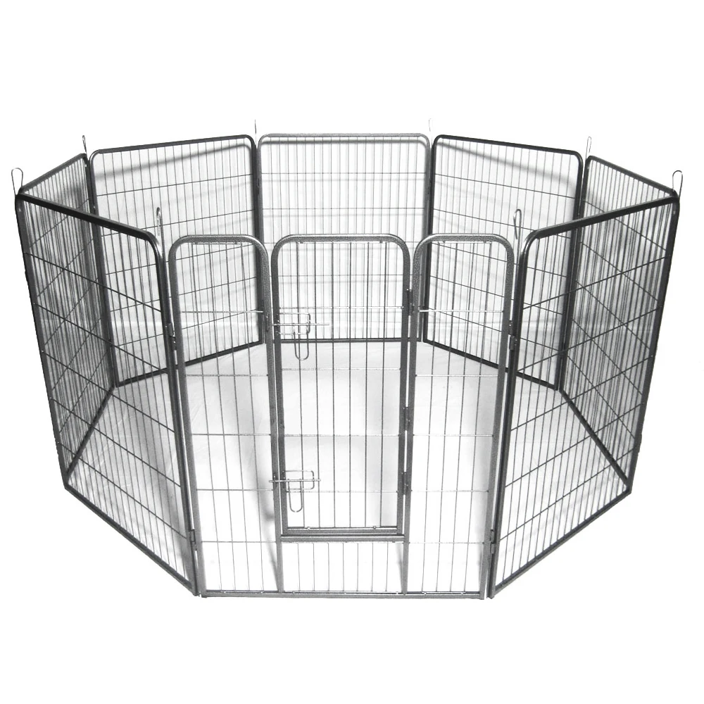 

XL Durable Iron Pet Playpen Fence Puppy Kennel House Exercise Training Puppy Kitten Space Dog Gate Supplies For Dogs Cat Black