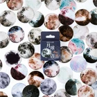 Канцелярские наклейки в виде Луны, 46 шт.упак., бумажные стикеры, принадлежности для школы и офиса