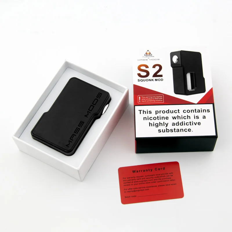 Augvape S2 квадрак коробка мод электронная сигарета мод MRSS модов 8 мл бутылка Съемная дверь работать с одним 18650 Батарейный мод для электронных сигарет