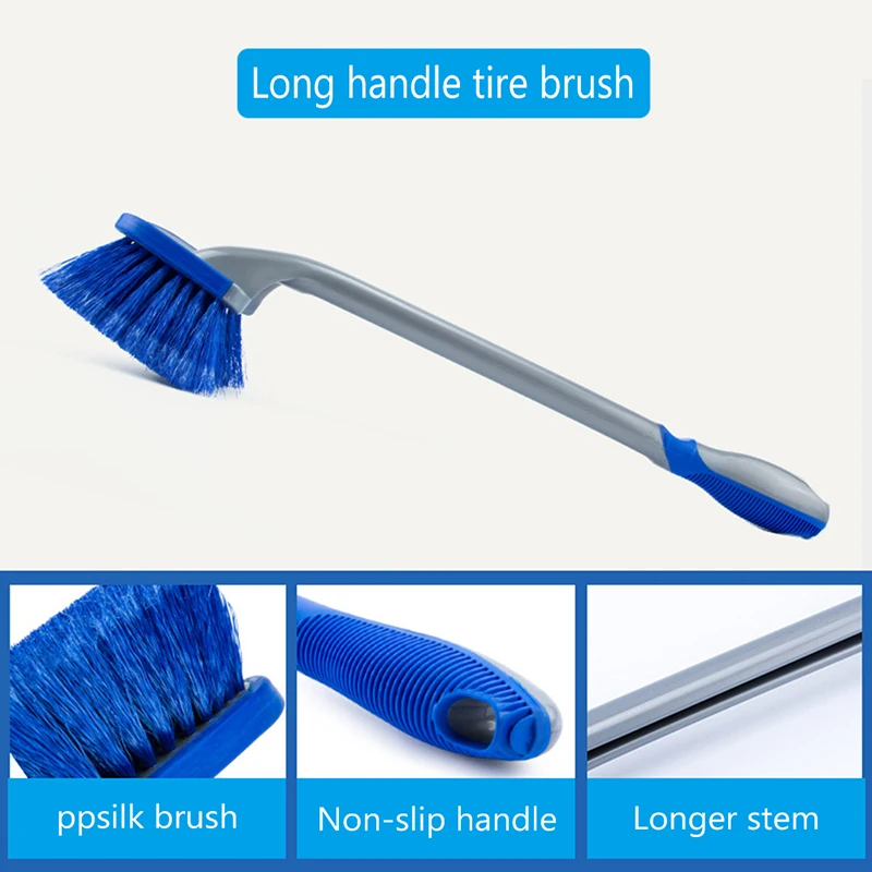Car Wash Brush Wheel Rim Cleaner With Comfort Grip Handle Auto Clean Detailing Tools |