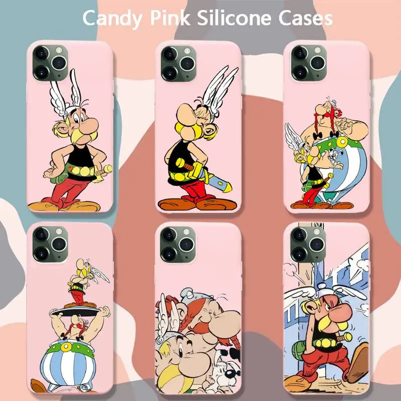 

Asterix And Obelix Classic Phone Case For Iphone 6 6s 7 8 Plus XR X XS XSmax 11 12 Pro Mini Max Candy Pink Silicone Cover
