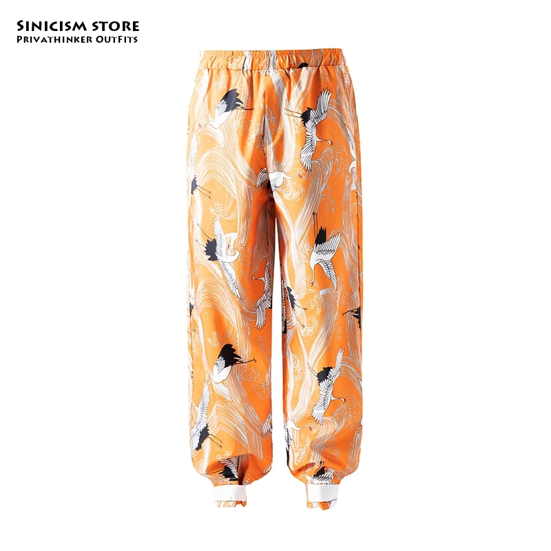 Sinicism Store мужские осенние штаны с принтом в китайском стиле, мужские винтажные шаровары большого размера, мужские высококачественные свободные брюки