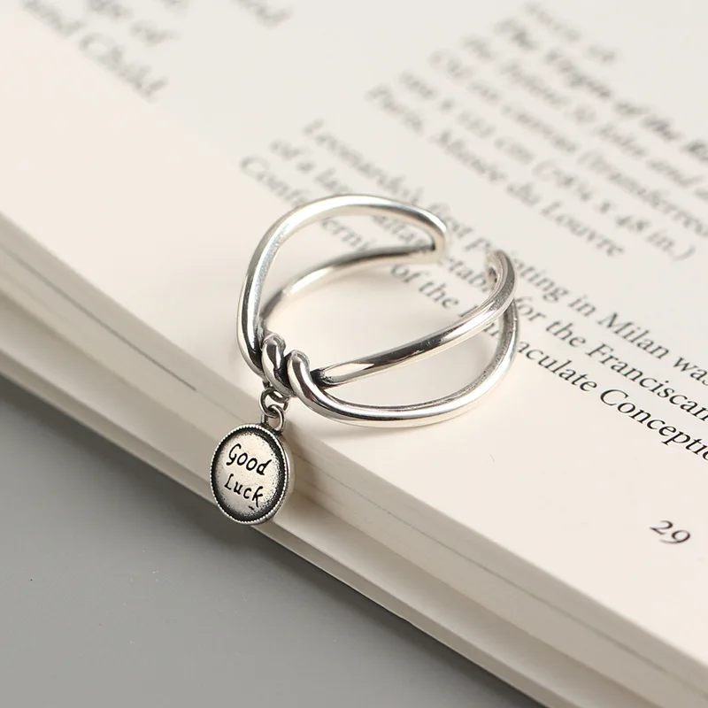 Good luck han edition Korean sterling silver ring fashion tag line weaving goodluck female 925 | Украшения и аксессуары