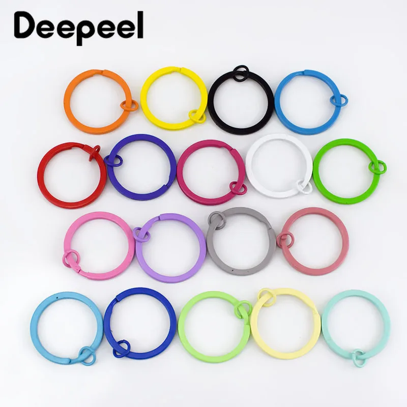 

Deepeel 30 шт. 30 мм круглый металлический брелок из нержавеющей стали с покрытием из сплава