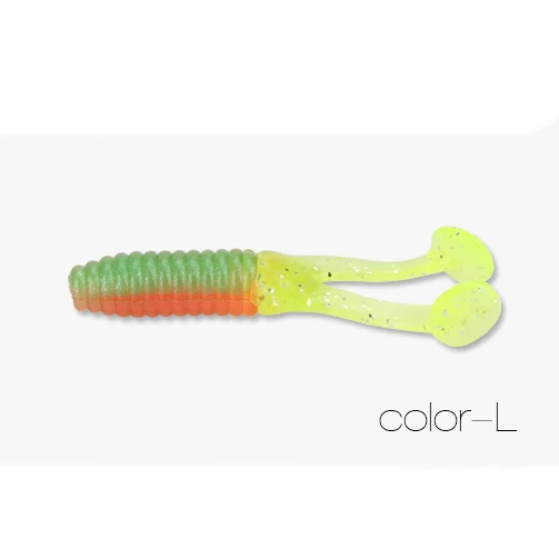 color l Spinpoler 10 шт. мягкий свимбейт в форме червя пластиковая приманка Двойное Весло Т-хвост большой ребристый джиггинг Джеркбейт падение выстрел бас Щука окунь форель - Цвет: color l