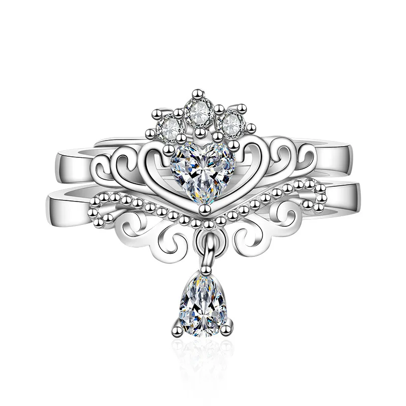 Новинка 2020 роскошная Корона из стерлингового серебра 925 пробы набор обручальных