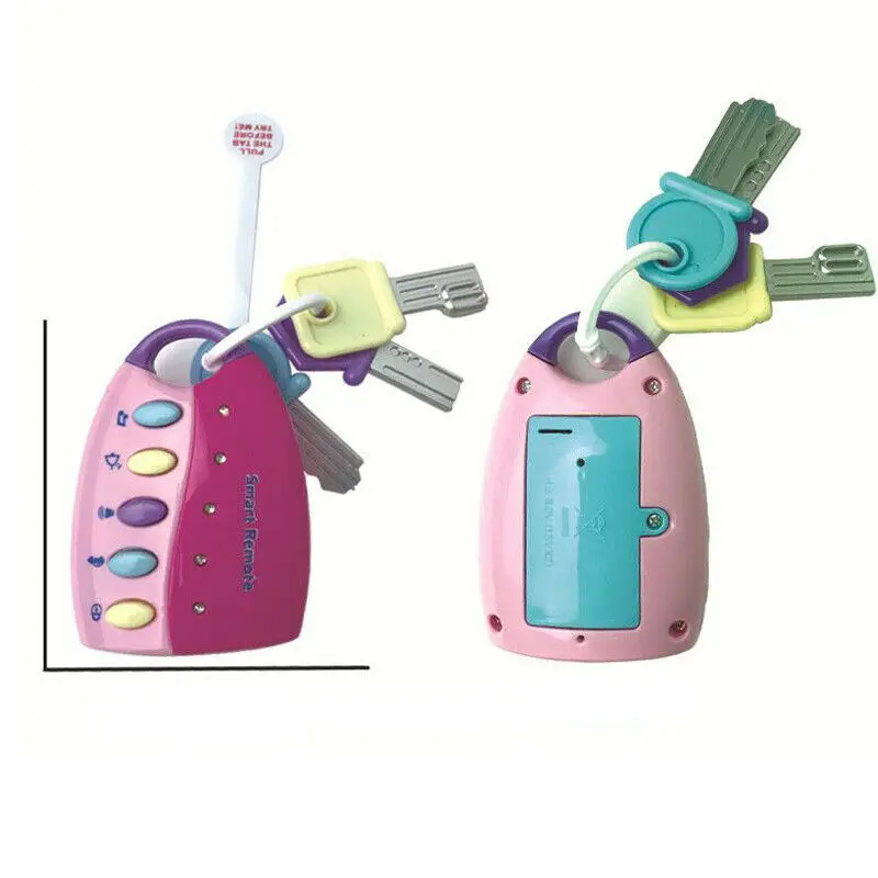 2019 Newest Hot Baby Car Key kids Musical Keys Baby's Sound and Light Pretend Toy Keychain