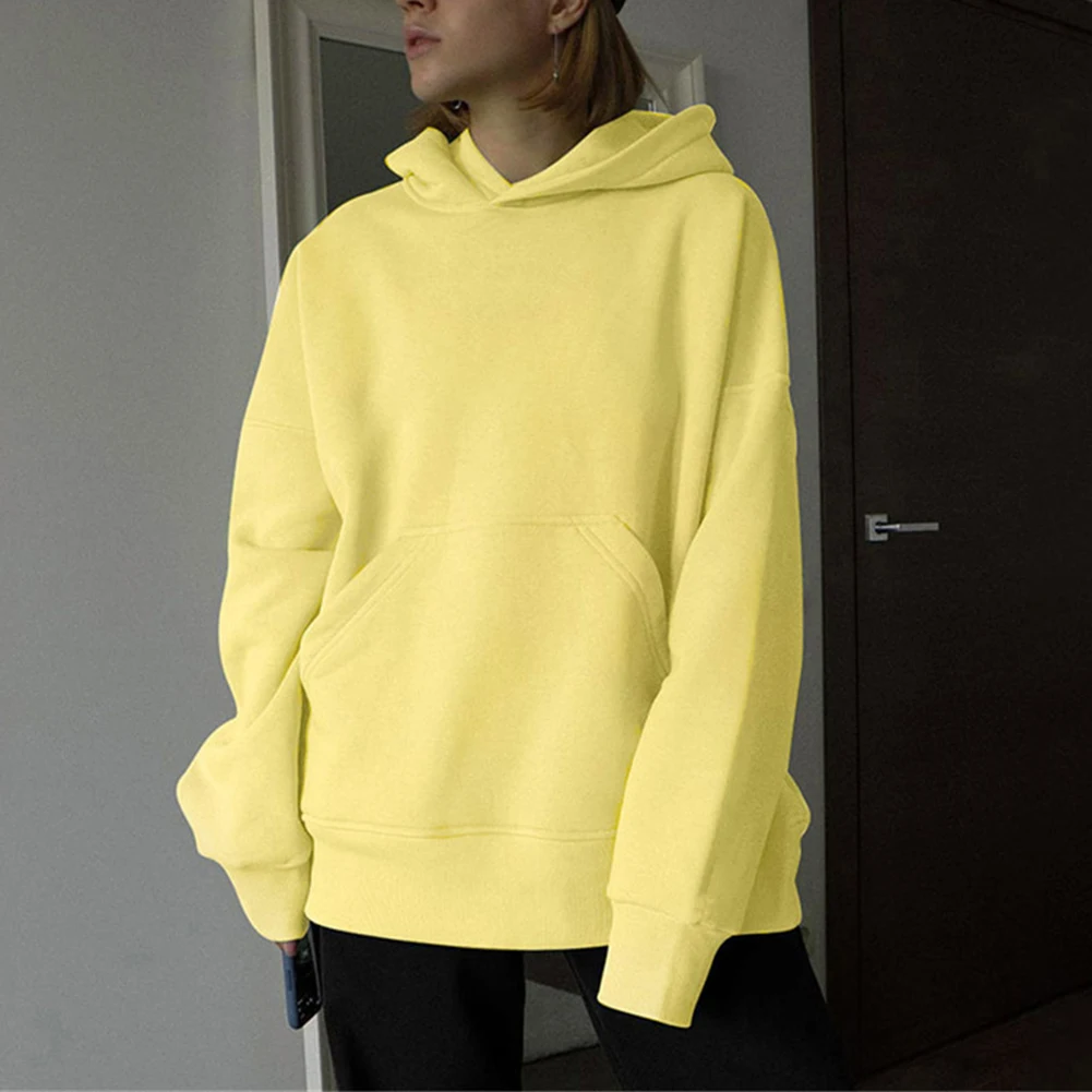 

Толстовка с капюшоном и карманами для мужчин и женщин, модный однотонный свитшот в стиле хип-хоп, повседневная кофта, весна-осень