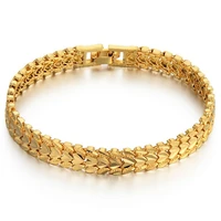trendy heart multi shape punk bracelet curb link chain gold color bracelets bangle for men women jewelry gifts