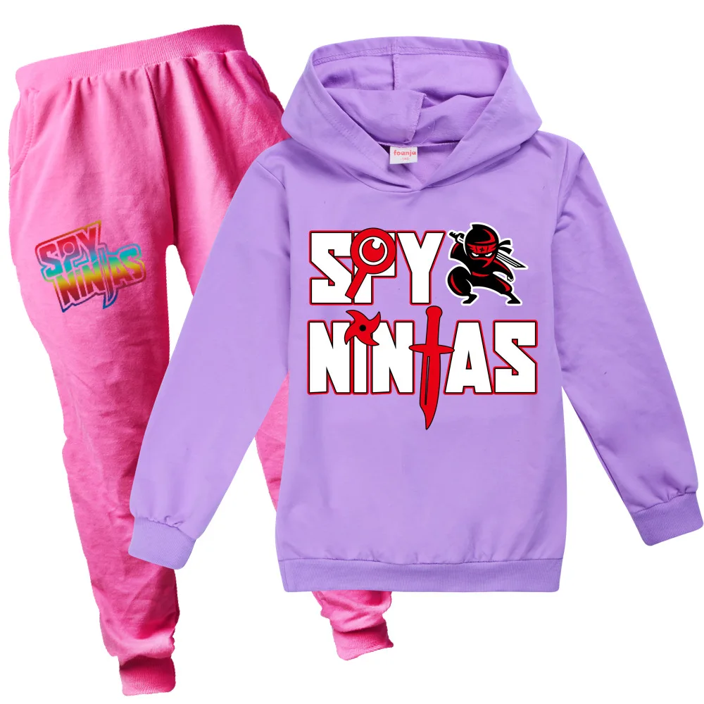 New Autumn Boy Girl Clothes Birthday Suit Children's Clothing SPY NINJA Hoodies Hot Stamping Printing Children's Clothing Set