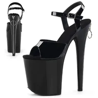 Sexy Female Sandals Stripper High Heels Women Shoes  20CM Platform Cross-tied Ankle Strap Gladiator Black Shoes