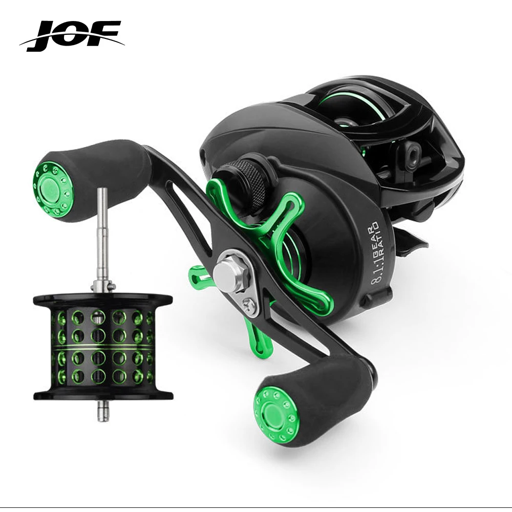 

Катушка для заброса приманки JOF, большая игра, максимальное усилие фрикциона 8 кг, морская рыболовная джиг-катушка 11 + 1 шарикоподшипник 8,1: 1, корпус из алюминиевого сплава, Рыболовная катушка для джиггинга