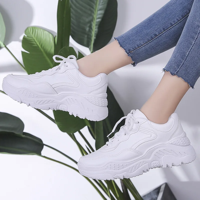

XL Small White Shoes Female Flat Bottom Shoes Student Korean Version of All-match Sports Shoes 40-43 Fat Feet Fat Wide Leisure