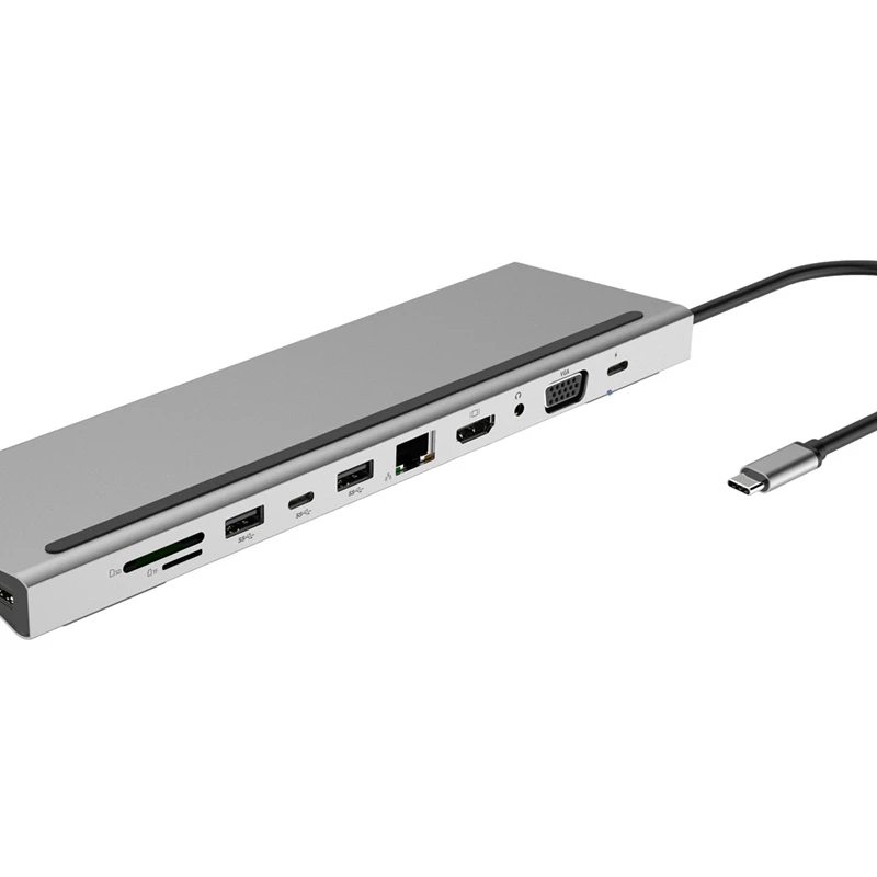 USB C концентратор для USB3.0 TF SD ридер HDMI VGA RJ45 3 5 аудио мини DP док станция MacBook Pro type 11