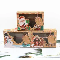 312pc new year christmas decoration cookie box kraft paper candy gift boxes bags food packaging box christmas party navidad