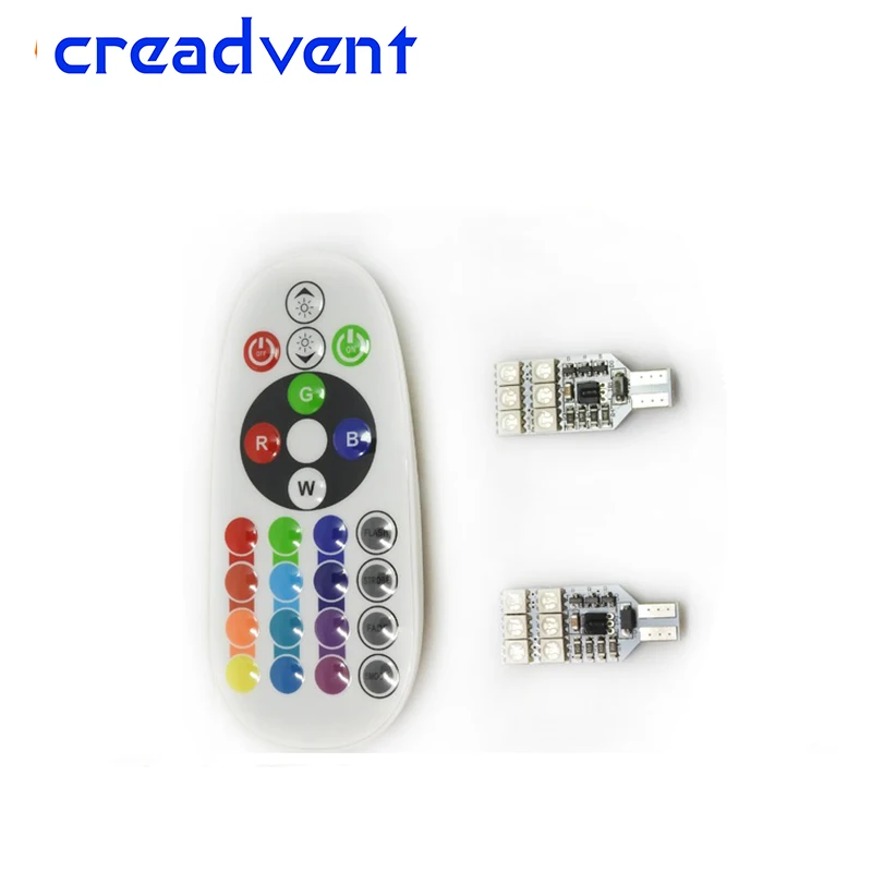 2x5050 RGB цветная T10 SMD 194 W5W Автомобильная Лампа для чтения на танкетке 12 Светодиодный