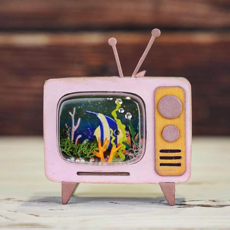 Металлические Вырубные штампы в стиле ретро для телевизора набор скрапбукинга