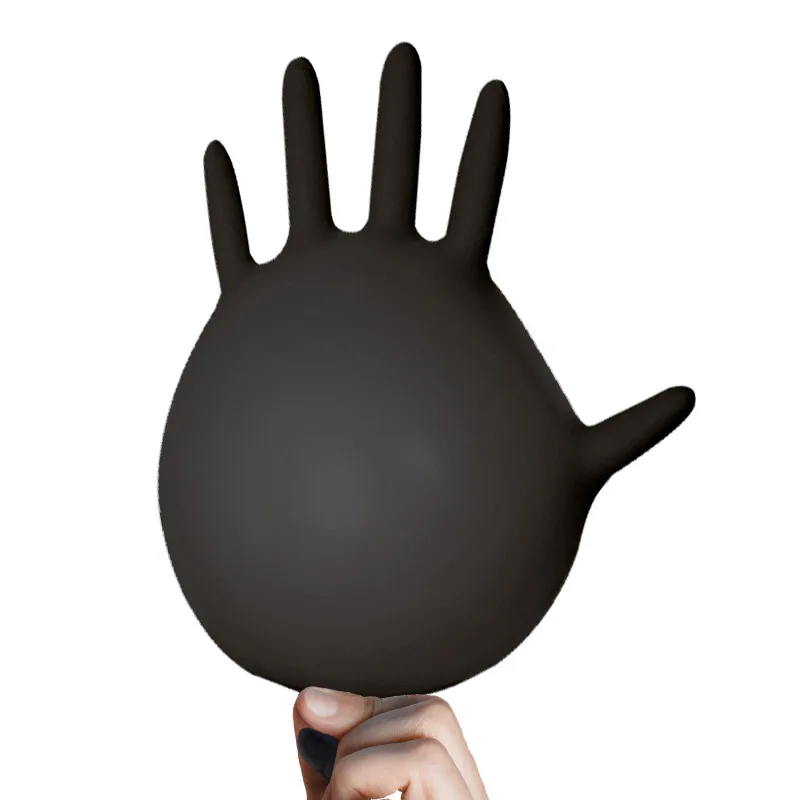 100 шт. черные нитриловые одноразовые перчатки противоскользящая кислота и щелочь