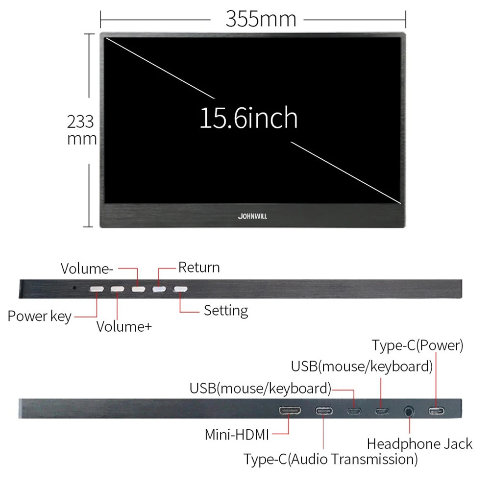 Портативный монитор 15," HDMI сенсорный экран lcd usb тип-c 1080P ips для raspberry pie PC PS4 ноутбук телефон Xbox переключатель