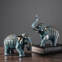 lovers elephant handicraft ornaments two pieces of combined sculpture living room desktop statue home decor figurines miniatures