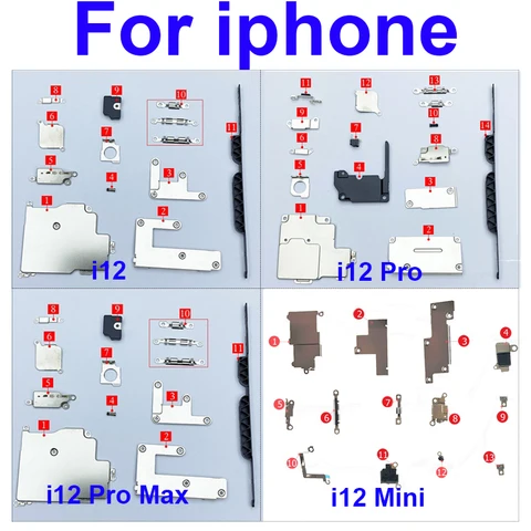Внутренний маленький металлический утюг для всего тела для iPhone 12/12 Pro/12 Pro Max/12 Mini, держатель, кронштейн, защитная пластина, комплект запасных частей