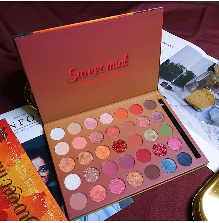 Металлическая палитра теней для век 35 цветов блестящая Мерцающая Бриллиантовая