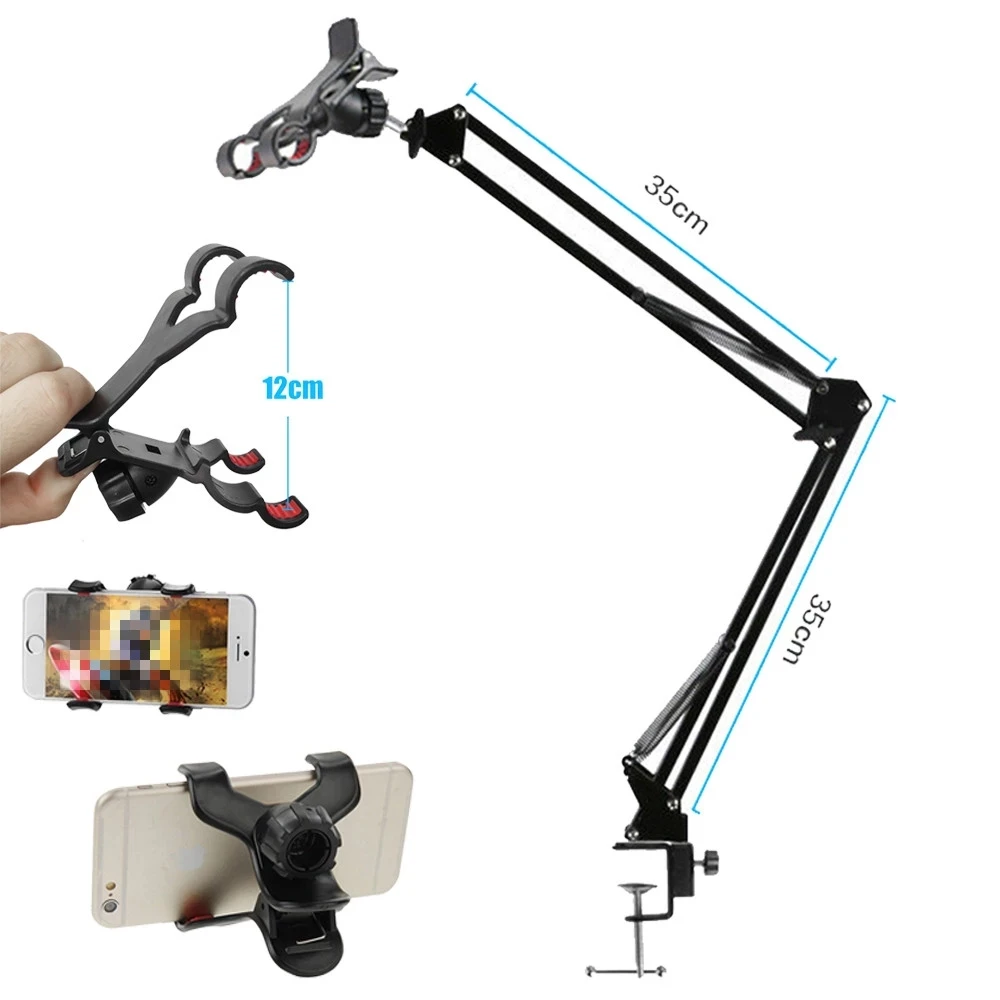 

New 360 Rotating Flexible Long Arms Mobile Phone Holder For iPhone Xiaomi Samsung Desktop Bed Lazy Bracket Stand Metal Cl