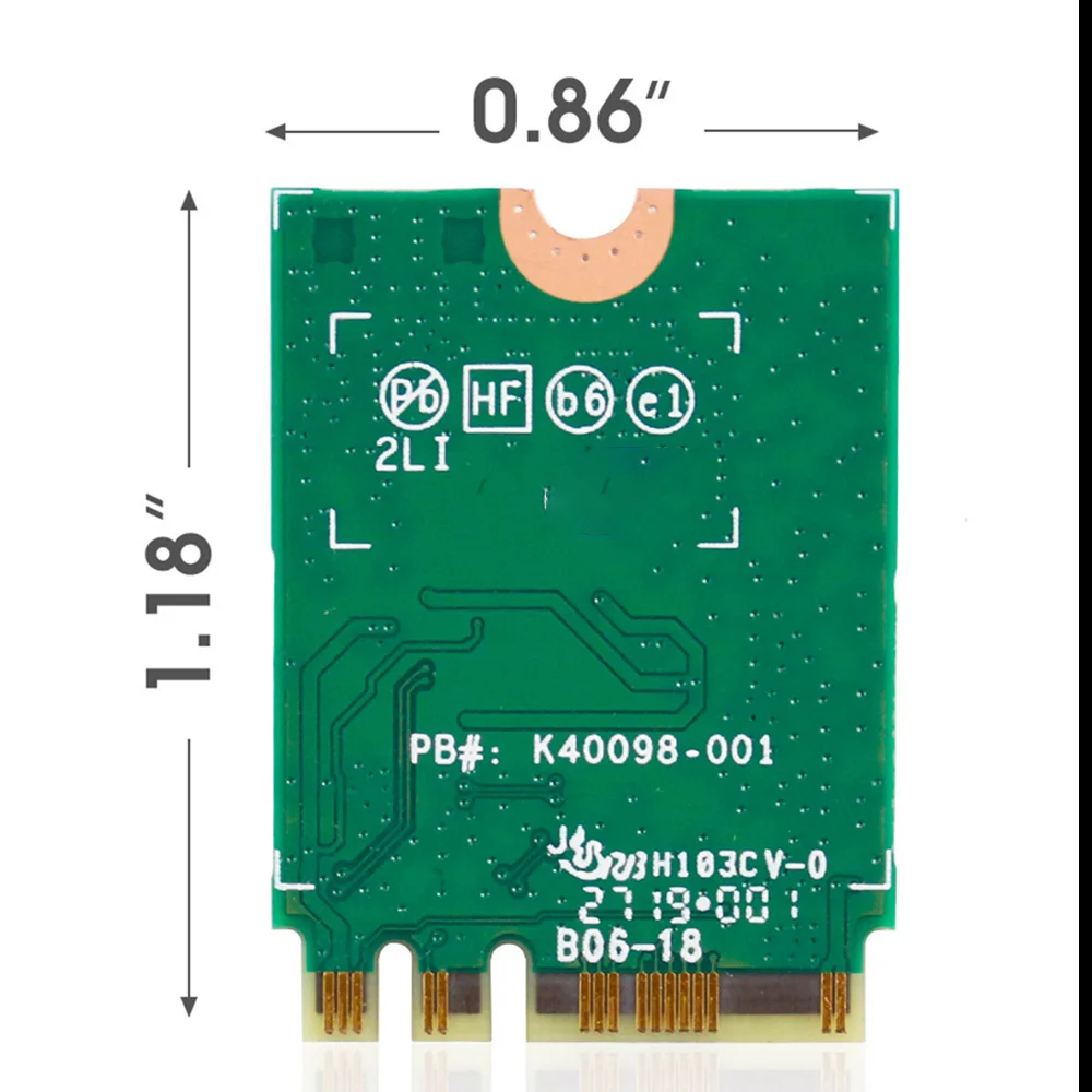 

Dual-band Frequency WiFi6 Wireless Network Card Wireless Network Card Support BT 5.1 MU-MIMO NGFF M.2 Adapter Card