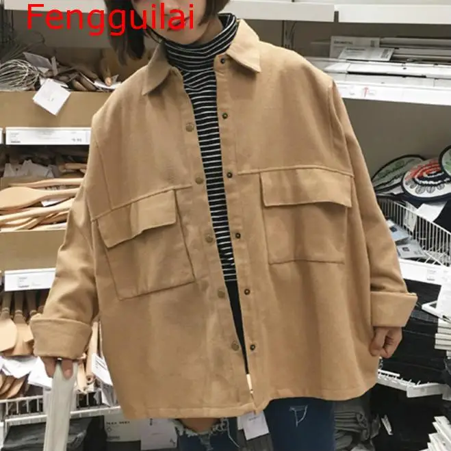 Куртка женская однотонная простая универсальная с отложным воротником для