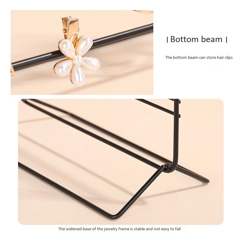 

Wrought Iron Jewelry Storage Rack with Hooks Bedroom Storage Display Stand Booth Necklace Earrings Decoration Stand