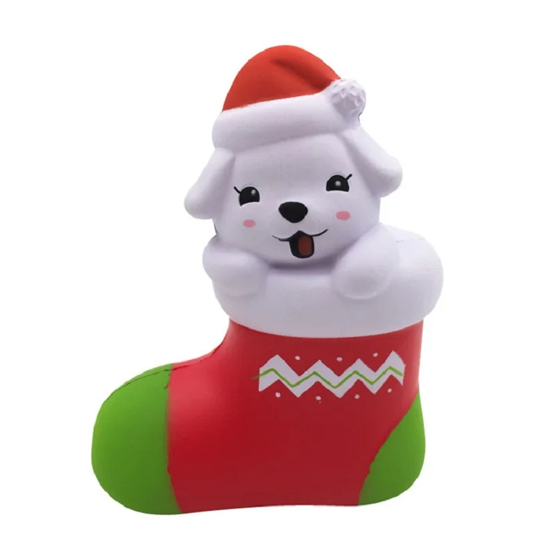 Jumbo Kawaii Рождественские игрушки в виде собаки сжимаемые мягкие медленно