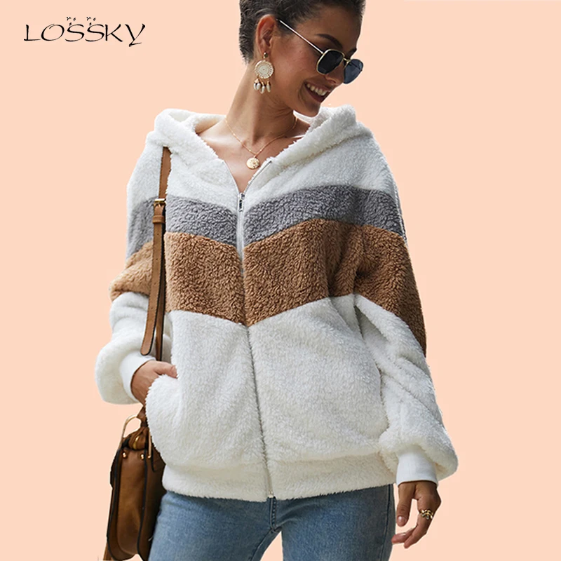 Кашемировый свитер зимние с капюшоном Топ Для женщин полосатая куртка в стиле