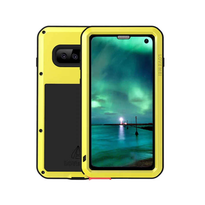360 чехол для samsung Galaxy S10 Plus S10E ударопрочный полный корпус из стекла гибридный защитный чехол для samsung S10Plus металлический чехол S 10E - Цвет: Yellow