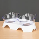 Нескользящая одинарная двойная миска для кошек, наклонная миска для питьевой воды для защиты шейного отдела позвоночника, миска для кормления питомцев, тарелки для домашних животных