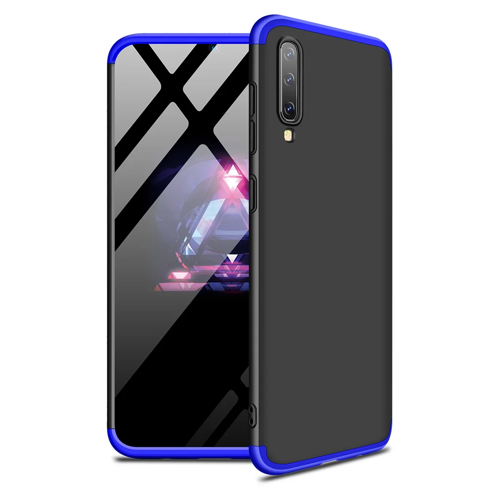 Black and Blue 360 Защита ПК чехол для samsung A50 чехол A80 A70 A50S A50 S 50 Роскошный чехол для задней части корпуса samsung Galaxy A50 чехол A30S A20 A10 - Цвет: Black and Blue