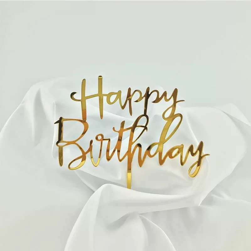 New happy birthday cake topper Baking Dessert Insert Decor Cupcake wedding Birthday Party Decorations baby shower Cake Top | Дом и сад