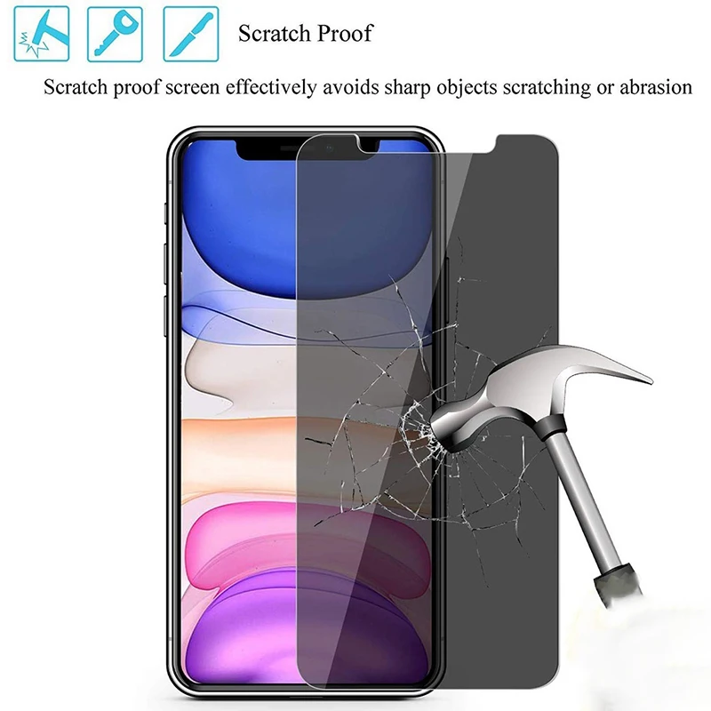 3 шт. закаленное стекло для iPhone 11 Pro MAX XS XR X защита экрана конфиденциальности I Phone SE