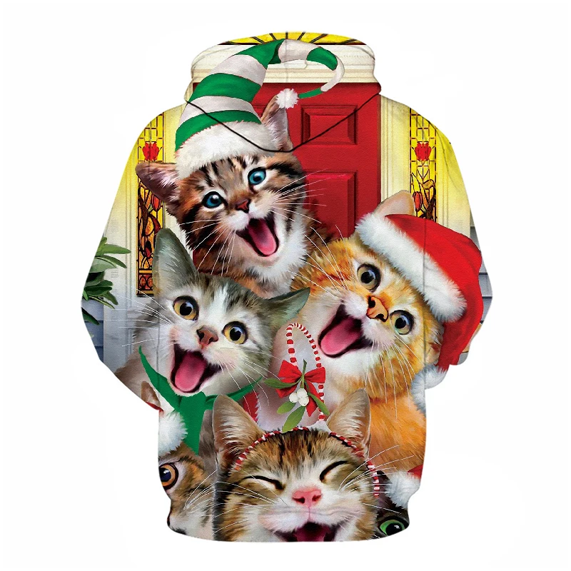 Милый стиль Рождественская Мужская и Женская 3D толстовка осенне-зимняя теплая